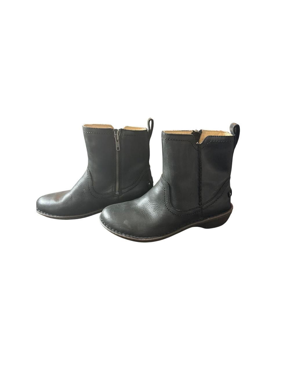 UGG Neevah Black Fur Lined Ankle Boots Size 9 Excellent Soles